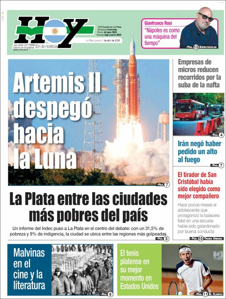 Portada de Diario Hoy (Argentina)
