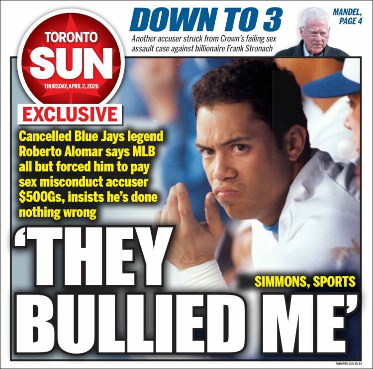 Portada de The Toronto Sun (Canad&aacute;)