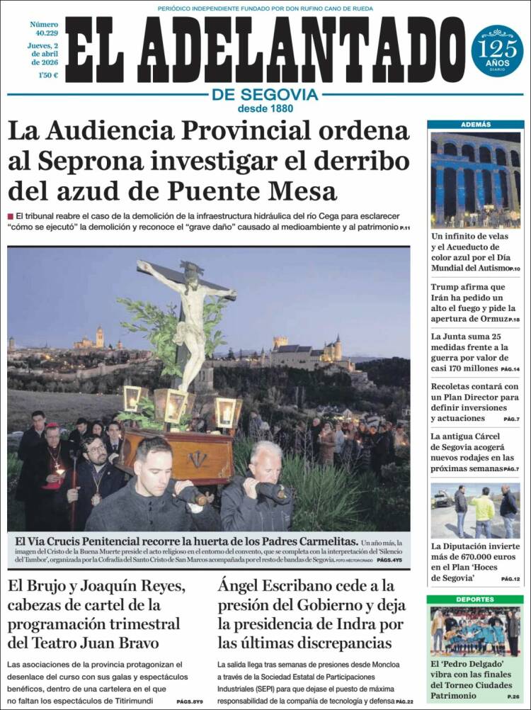 Portada de El Adelantado de Segovia (Espa&ntilde;a)