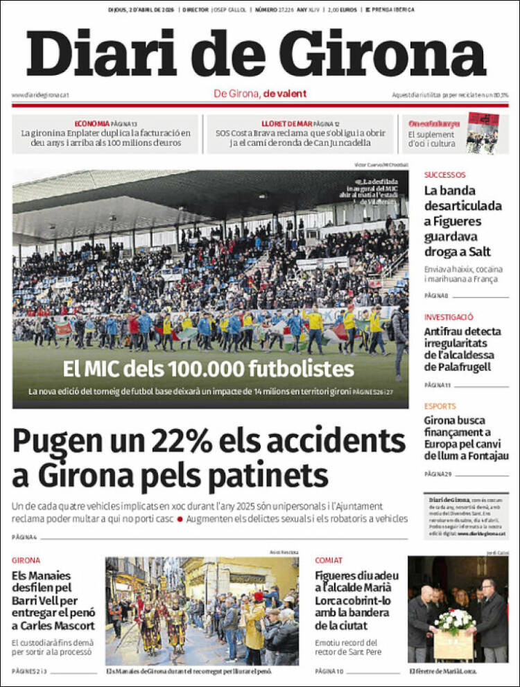 Portada de Diari de Girona (Espa&ntilde;a)