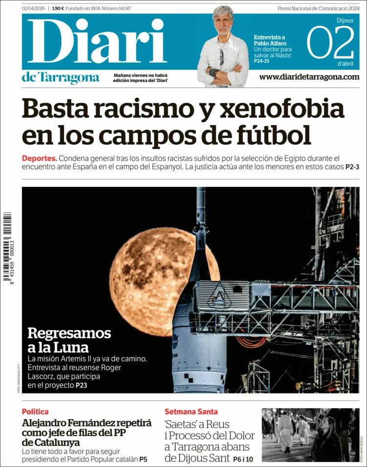 Portada de Diari de Tarragona (Espa&ntilde;a)