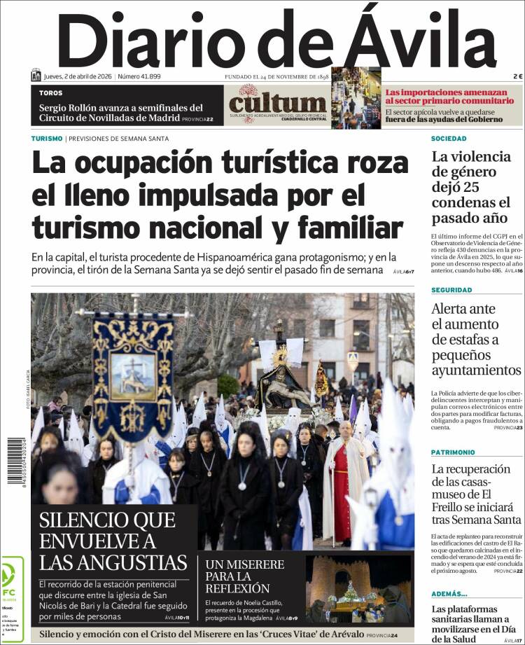 Portada de Diario de Ávila (Espa&ntilde;a)