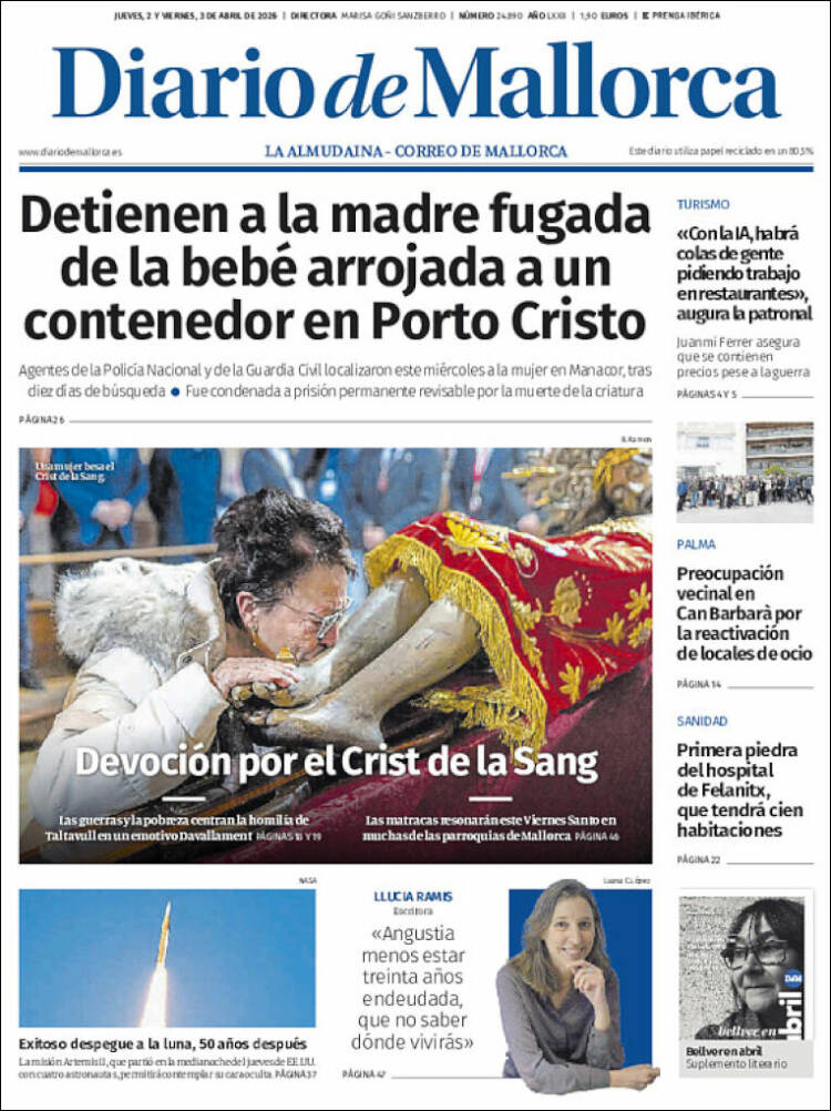 Portada de Diario de Mallorca (Espa&ntilde;a)
