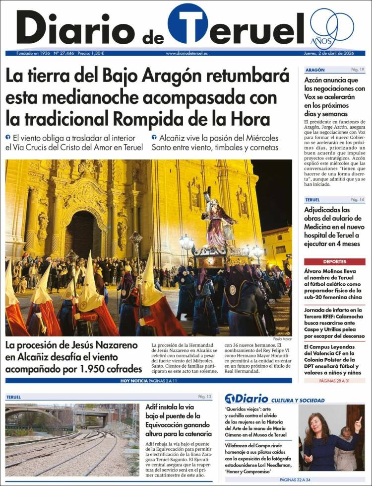 Portada de Diario de Teruel (Espa&ntilde;a)