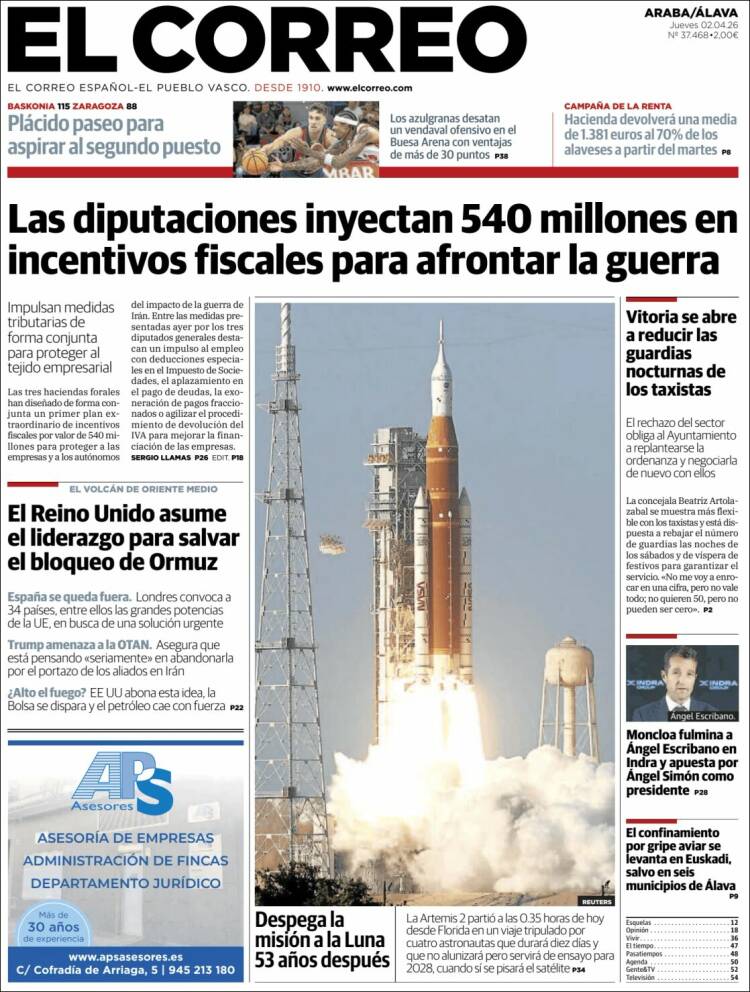 Portada de El Correo - Álava (Espa&ntilde;a)