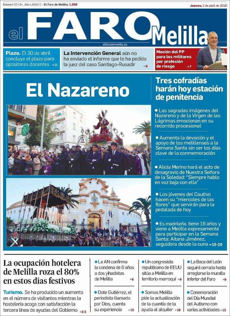 Portada de El Faro de Melilla (Espa&ntilde;a)