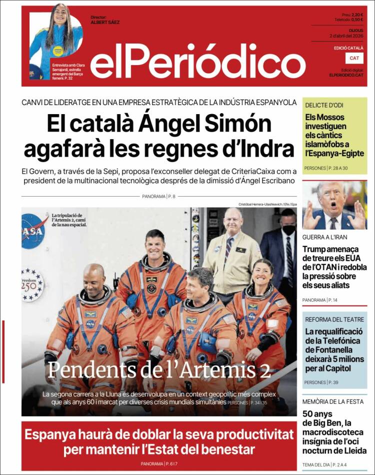 Portada de El Periódico de Catalunya (Espa&ntilde;a)
