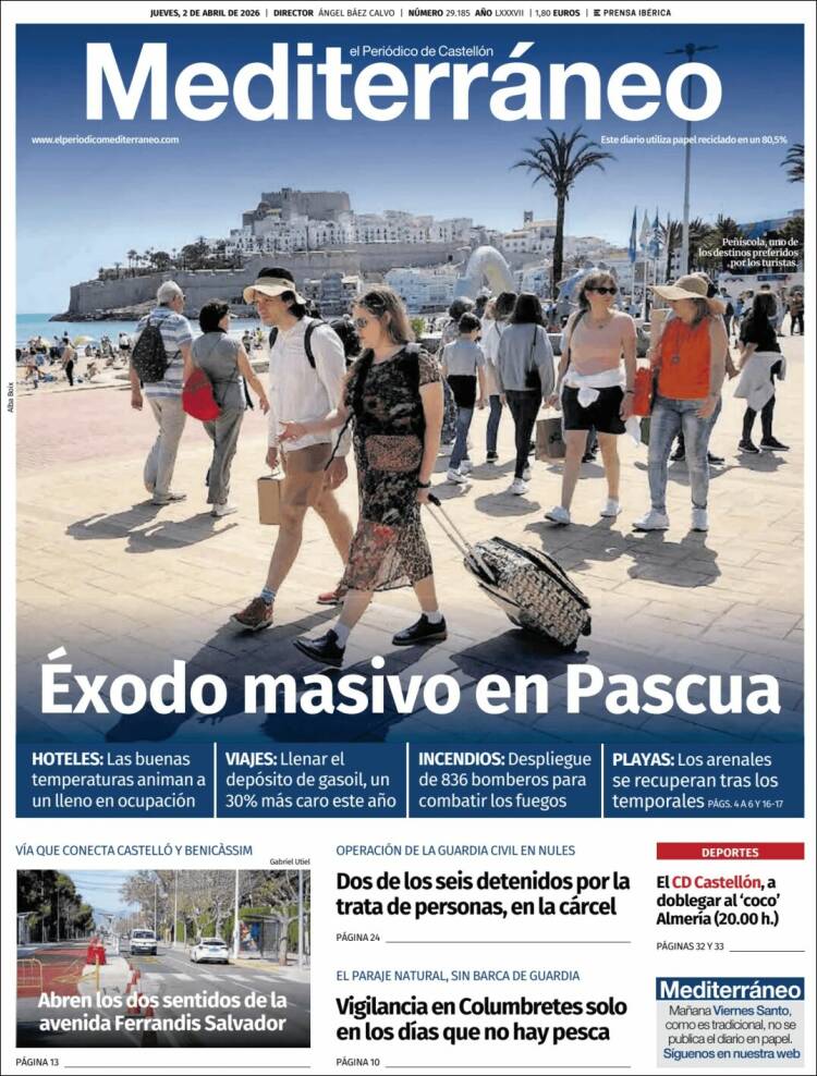 Portada de El Periódico Mediterraneo (Espa&ntilde;a)