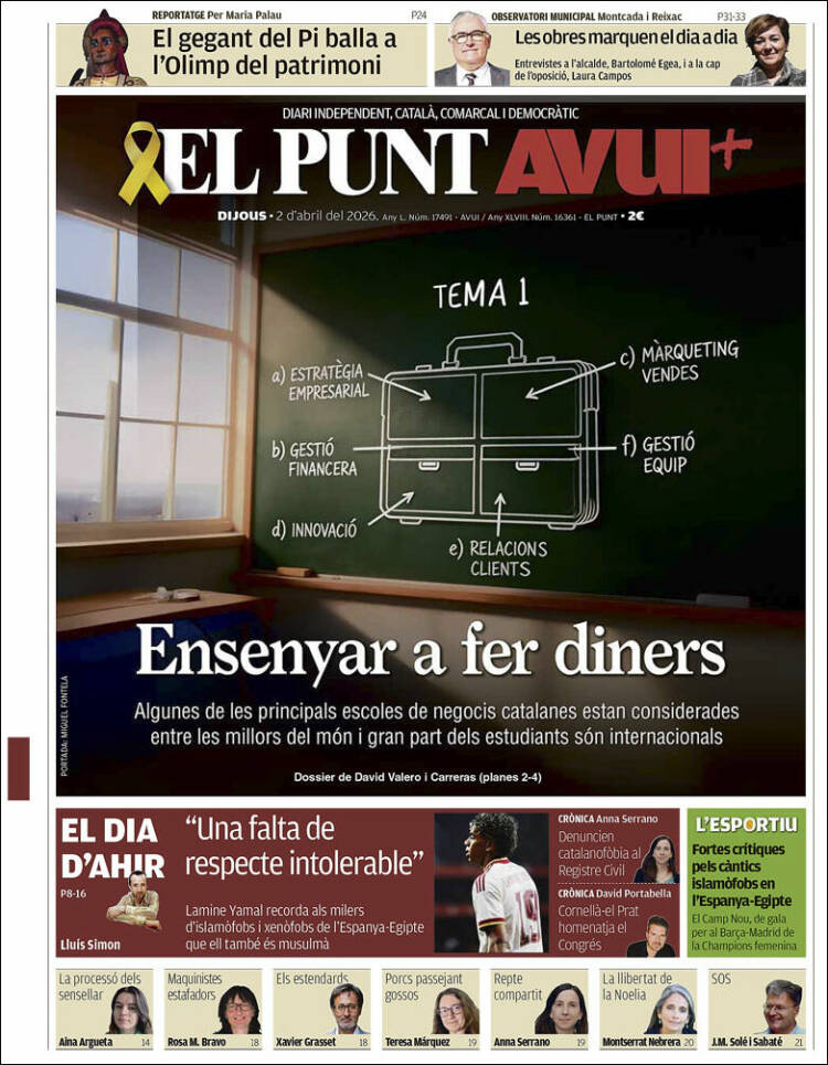 Portada de El Punt Avui (Espa&ntilde;a)