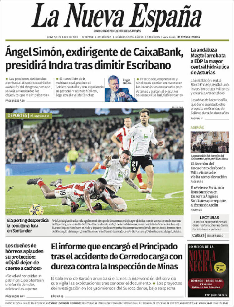 Portada de La Nueva España (Espa&ntilde;a)