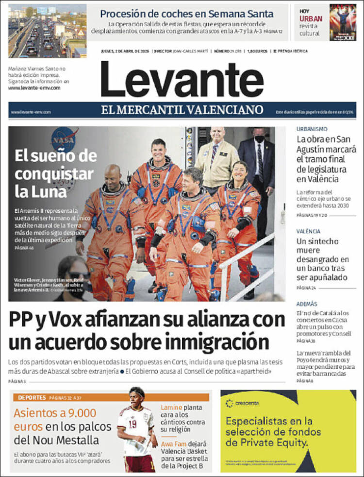 Portada de Levante (Espa&ntilde;a)