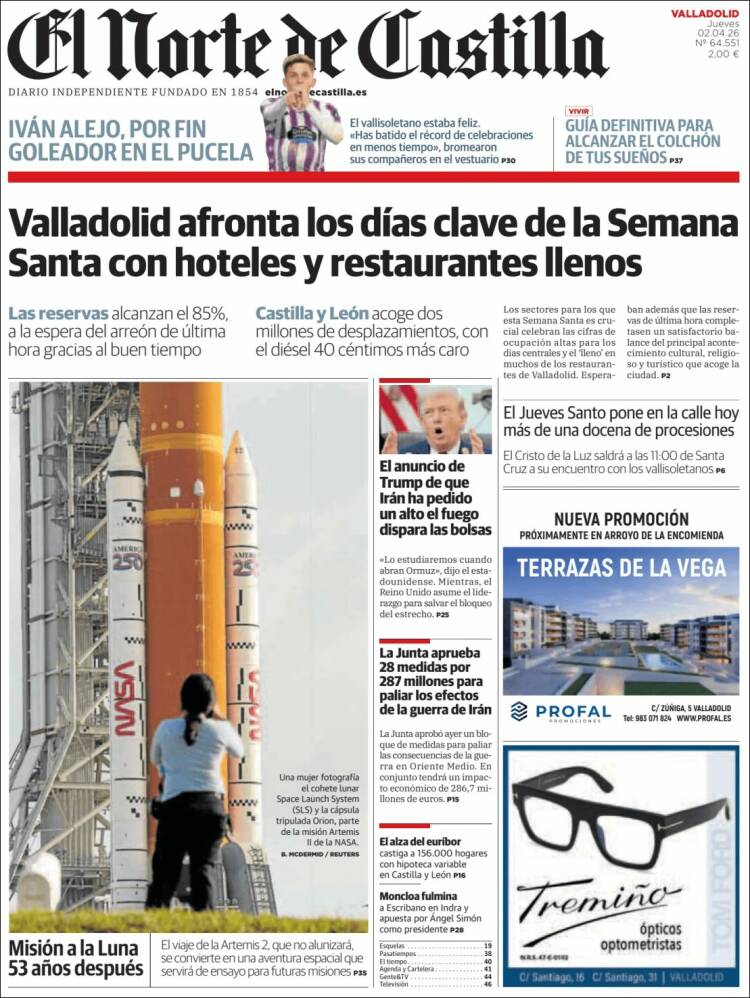 Portada de Norte de Castilla - Valladolid (Espa&ntilde;a)