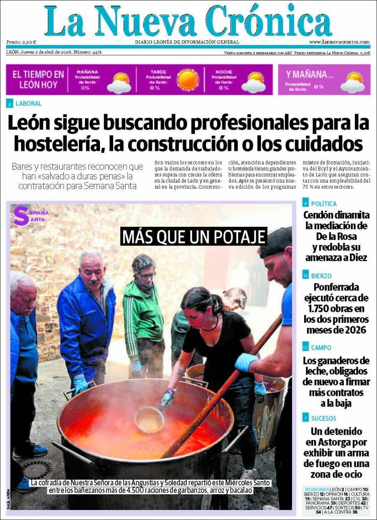 Portada de La Nueva Crónica (Espa&ntilde;a)