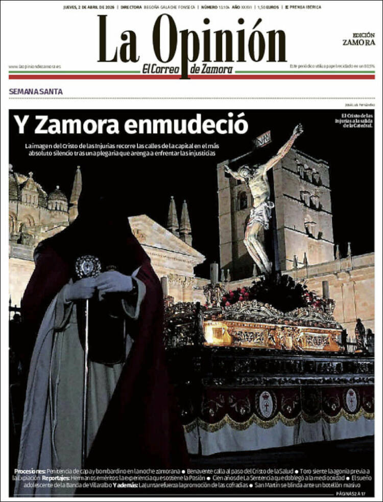 Portada de La Opinión - El Correo de Zamora (Espa&ntilde;a)