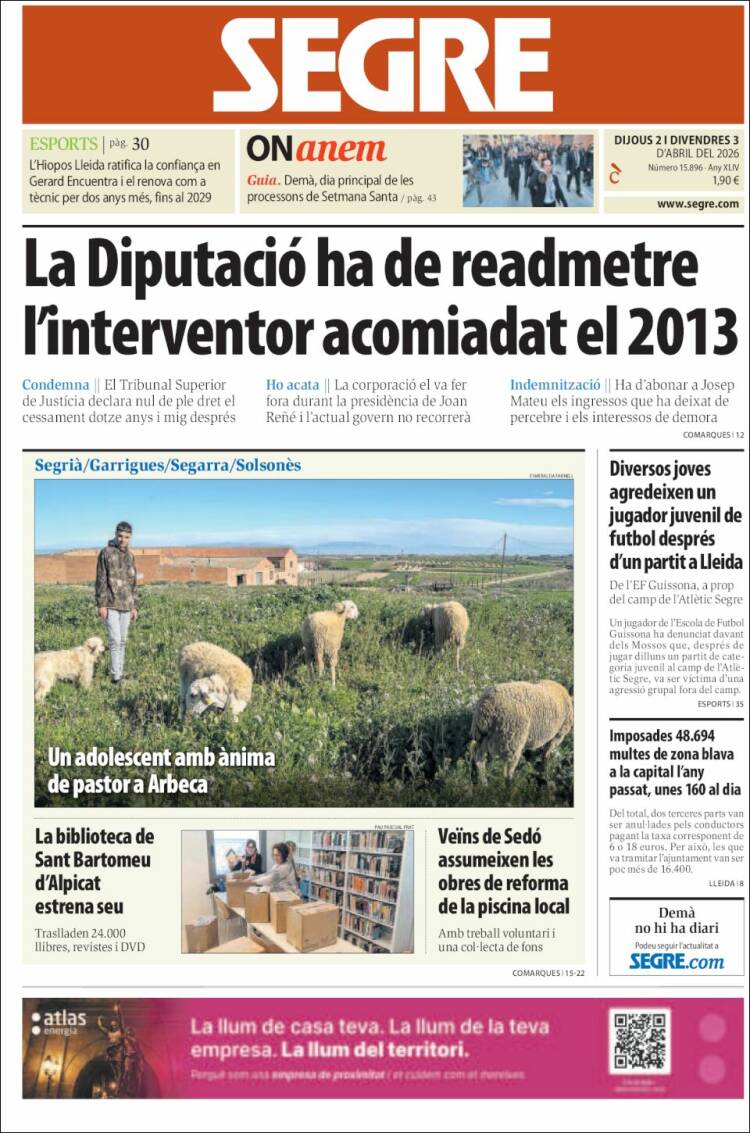 Portada de Segre (Espa&ntilde;a)