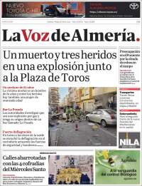 Portada de La Voz de Almería (Espa&ntilde;a)
