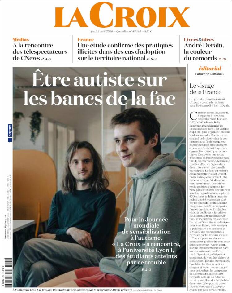 Portada de La Croix (Francia)