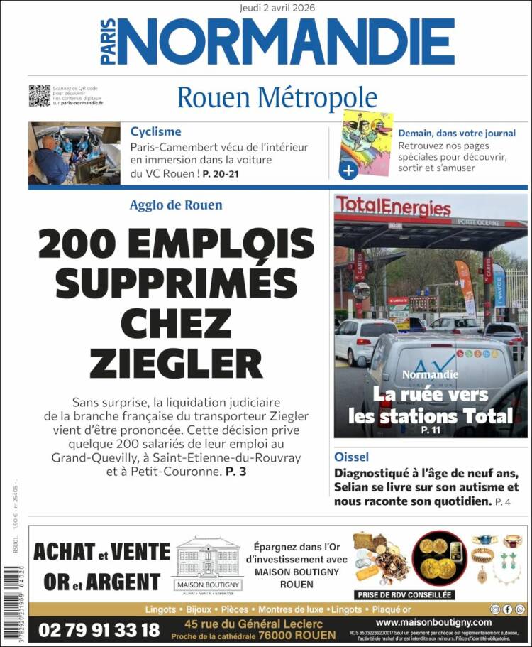 Portada de Paris Normandie (Francia)