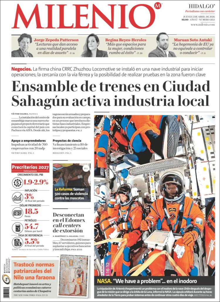 Portada de Milenio - Jalisco (M&eacute;xico)