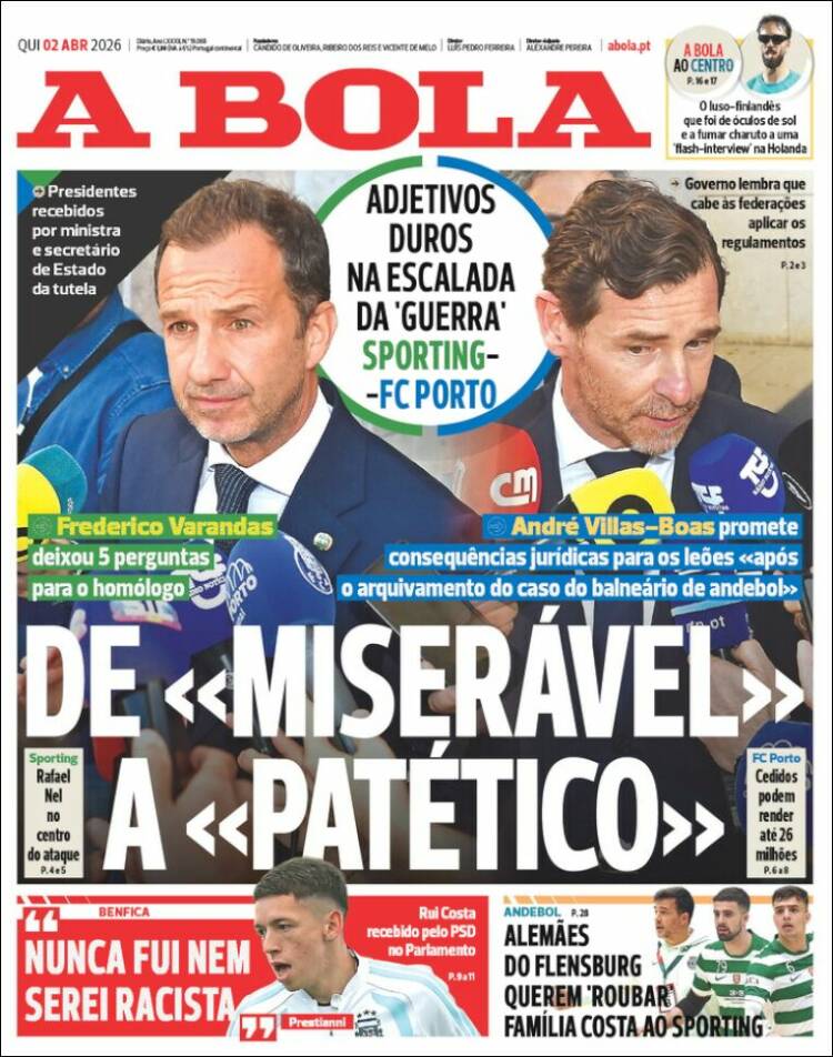 Portada de A Bola (Portugal)