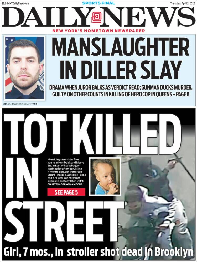 Portada de Daily News - New York (USA)
