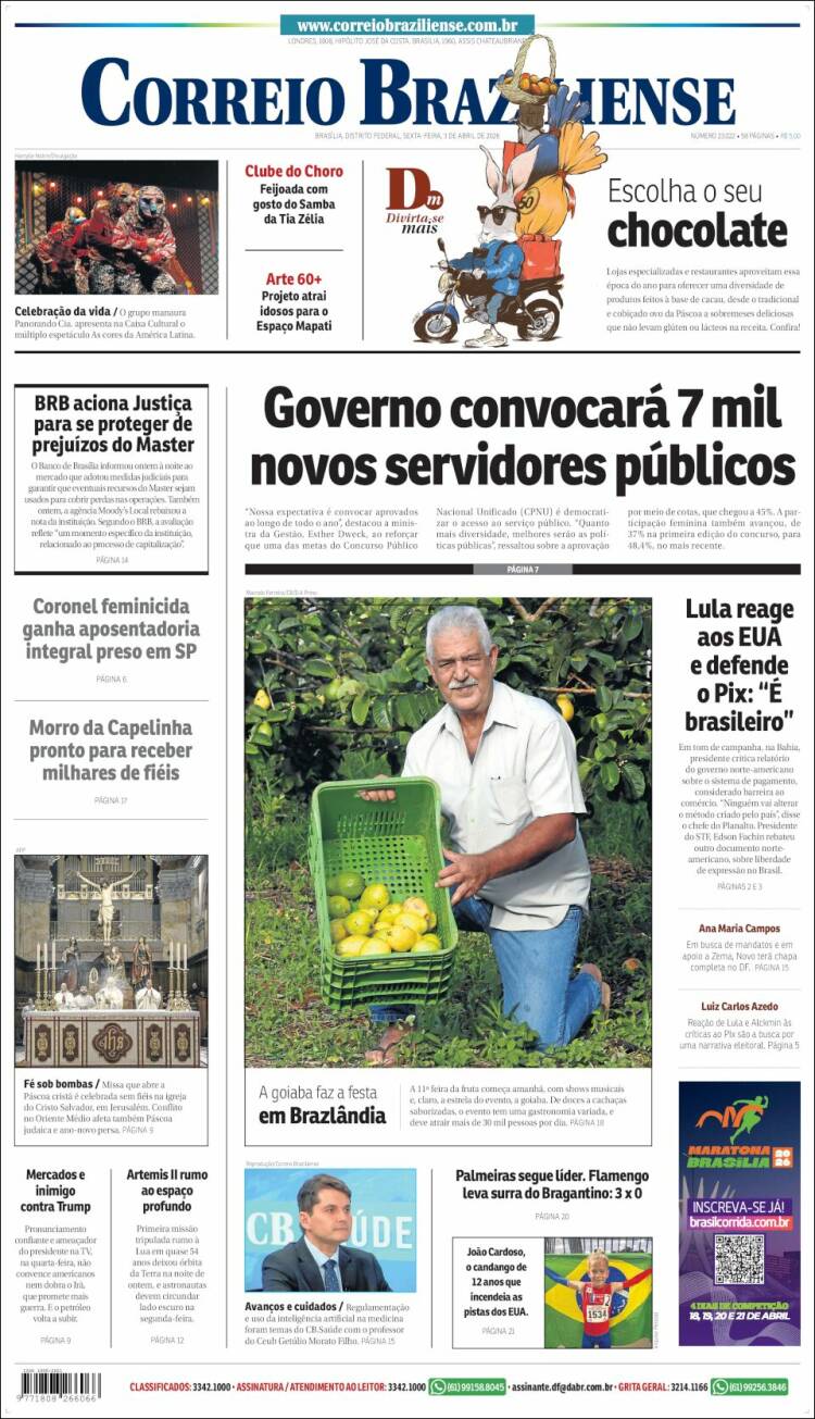 Portada de Correio Braziliense (Brasil)