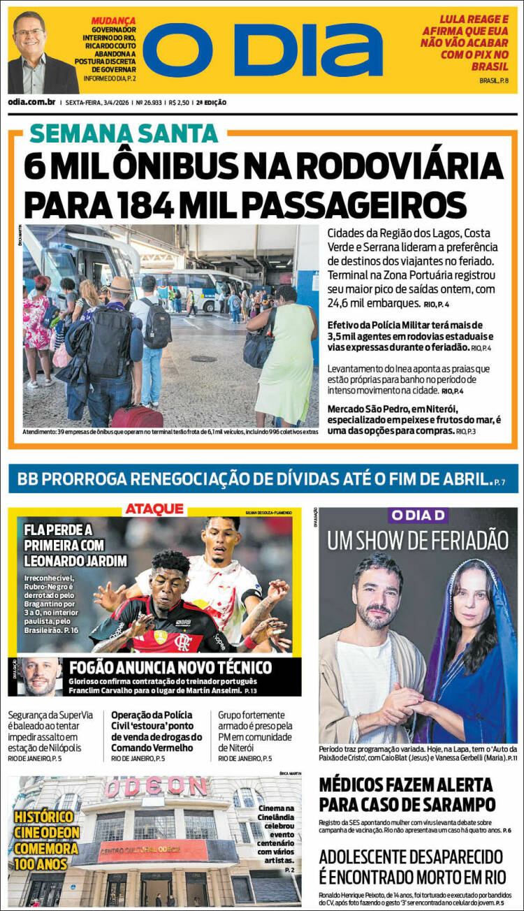 Portada de O Dia (Brasil)