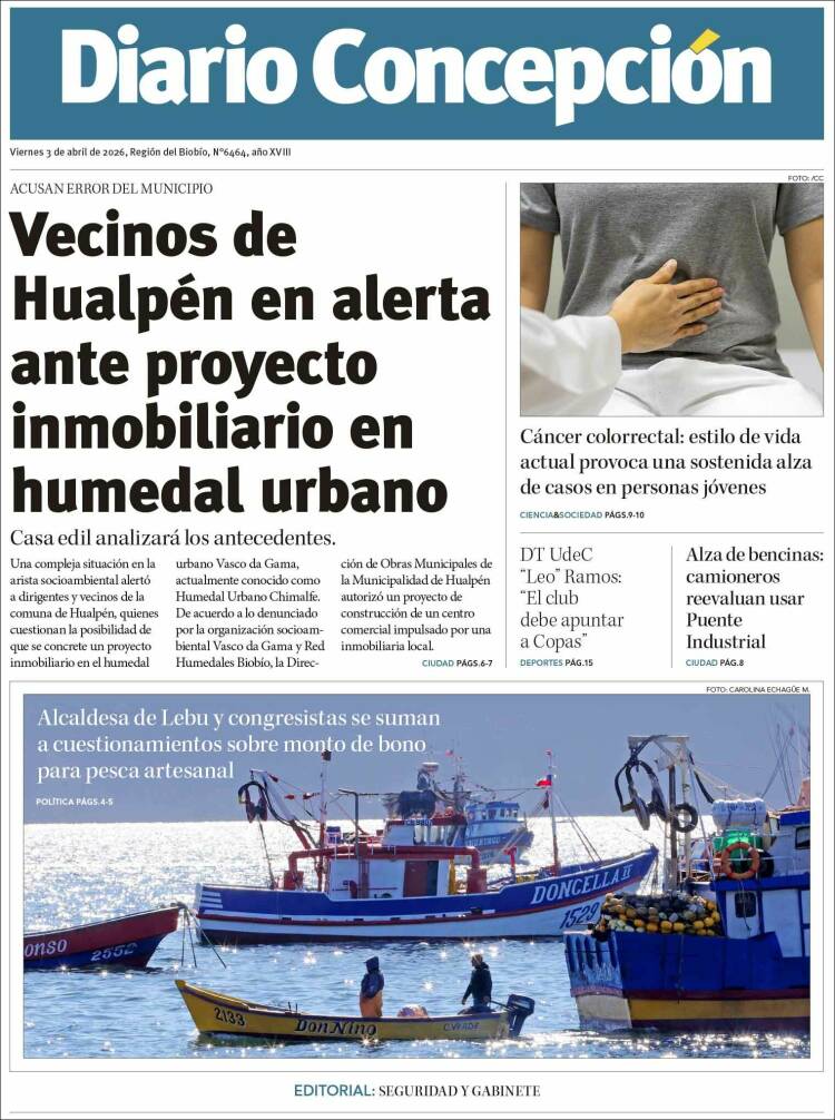 Portada de Diario de Concepción (Chile)