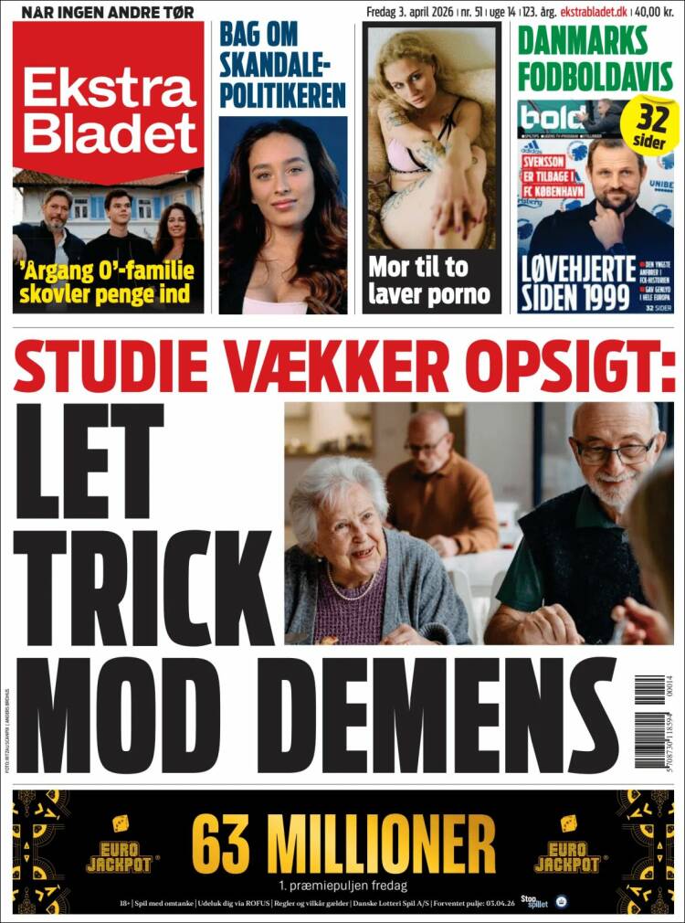Portada de Ekstra Bladet (Dinamarca)