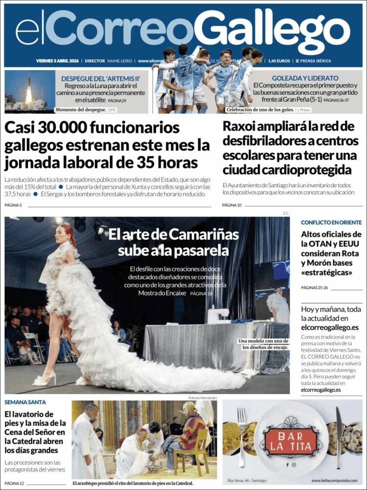 Portada de El Correo Gallego (Espa&ntilde;a)