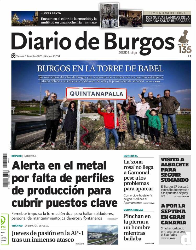 Portada de Diario de Burgos (Espa&ntilde;a)