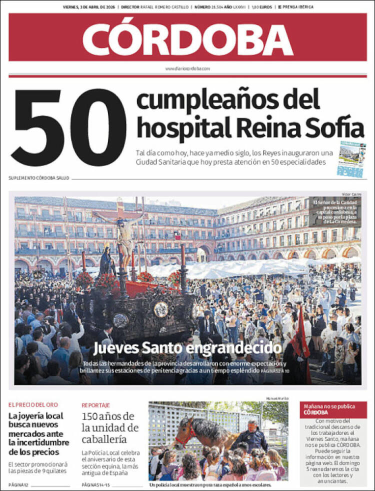 Portada de Diario de Córdoba (Espagne)