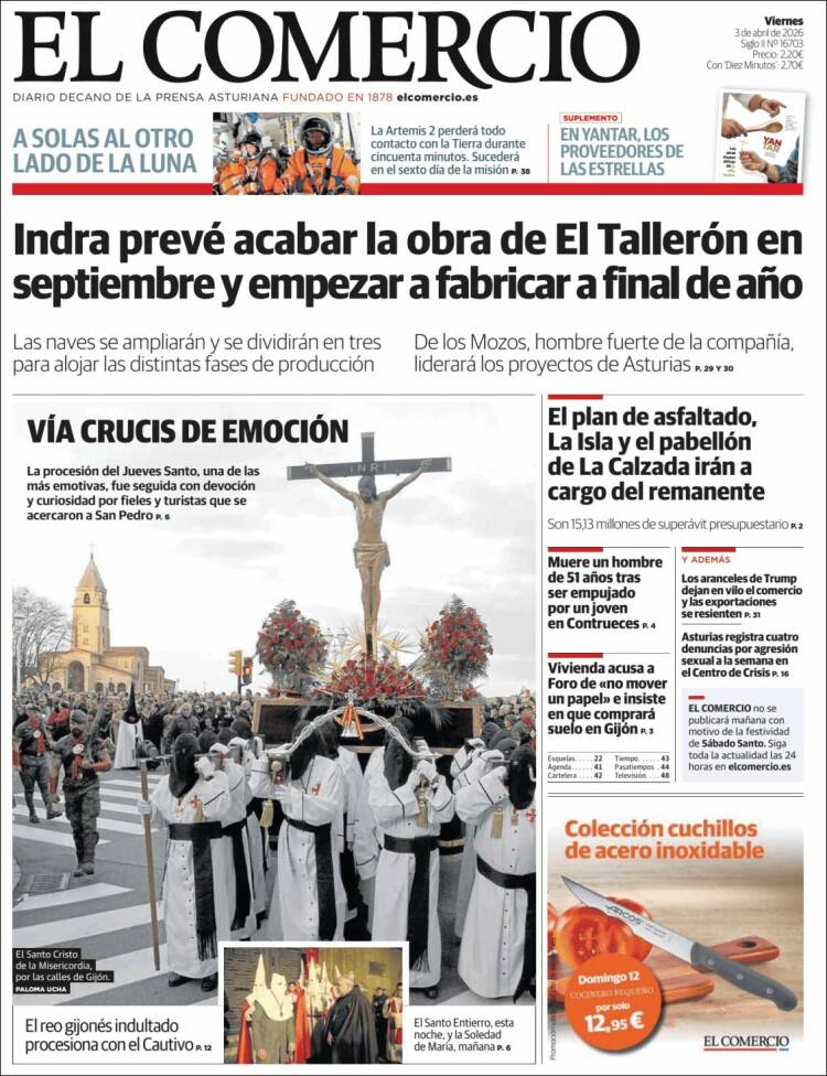 Portada de El Comercio - Gijón (Espa&ntilde;a)