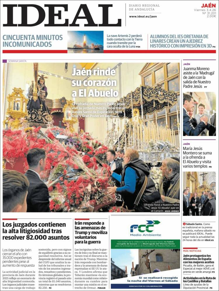 Portada de El Ideal de Jaén (Espa&ntilde;a)