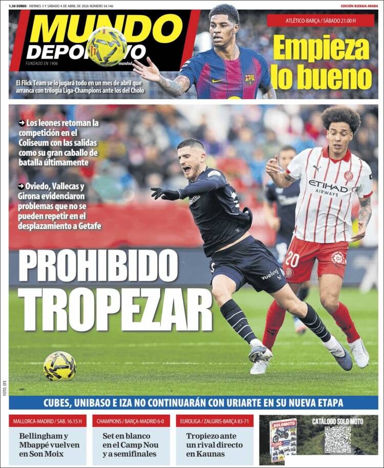 Portada de Mundo Deportivo Bizkaia (Espa&ntilde;a)