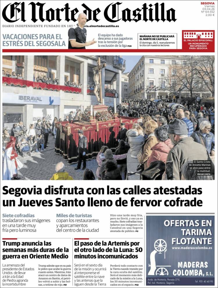 Portada de Norte de Castilla - Segovia (Espa&ntilde;a)