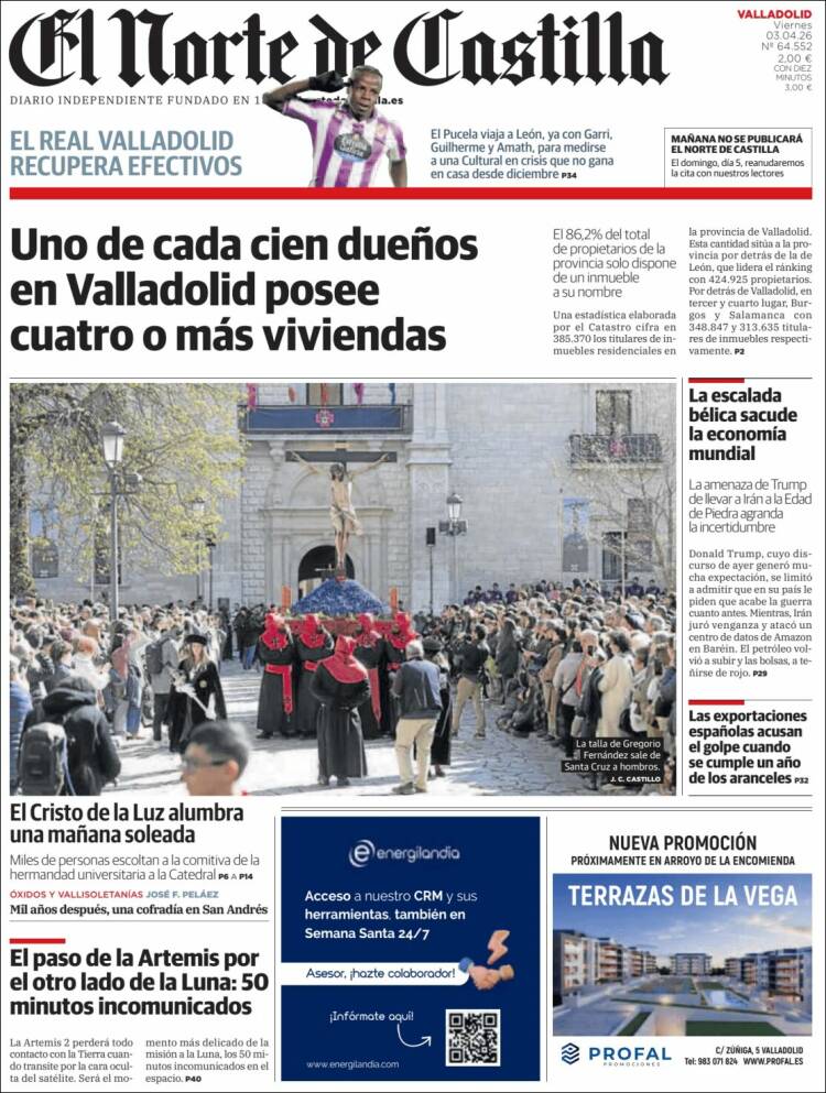 Portada de Norte de Castilla - Valladolid (Espa&ntilde;a)