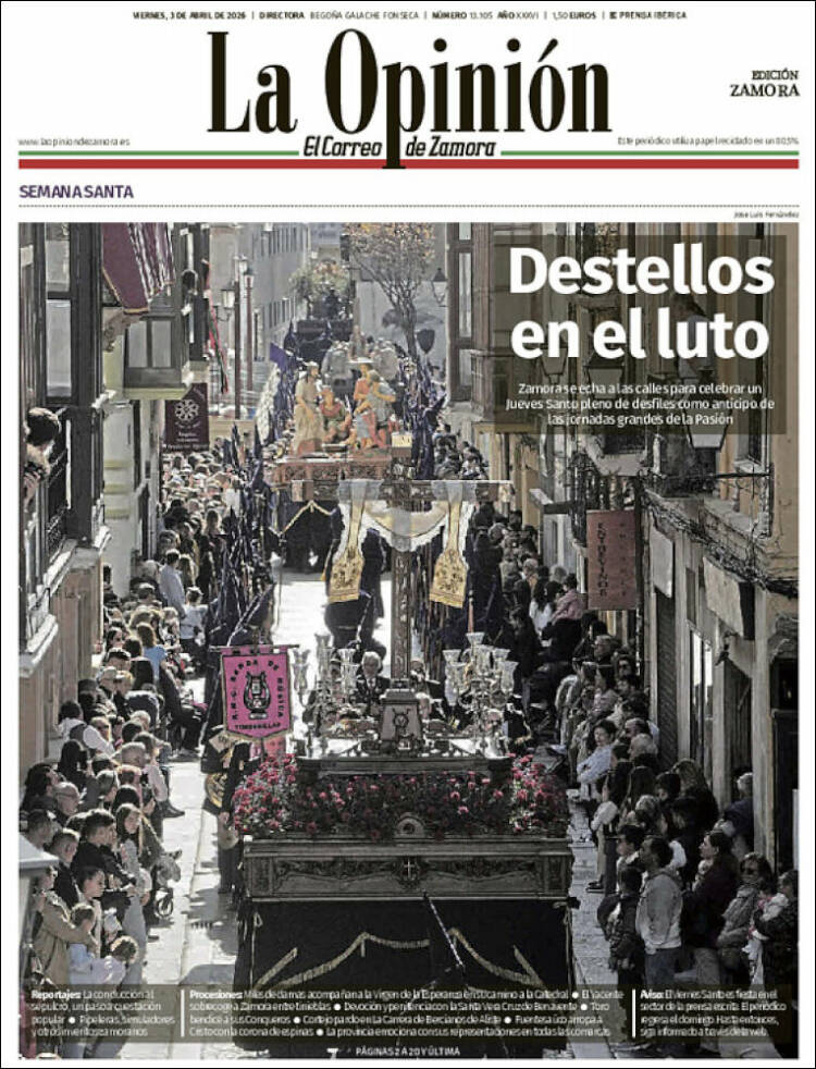 Portada de La Opinión - El Correo de Zamora (Spain)