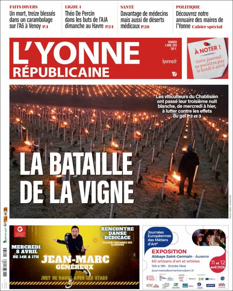 Portada de L'Yonne-Républicaine (Francia)