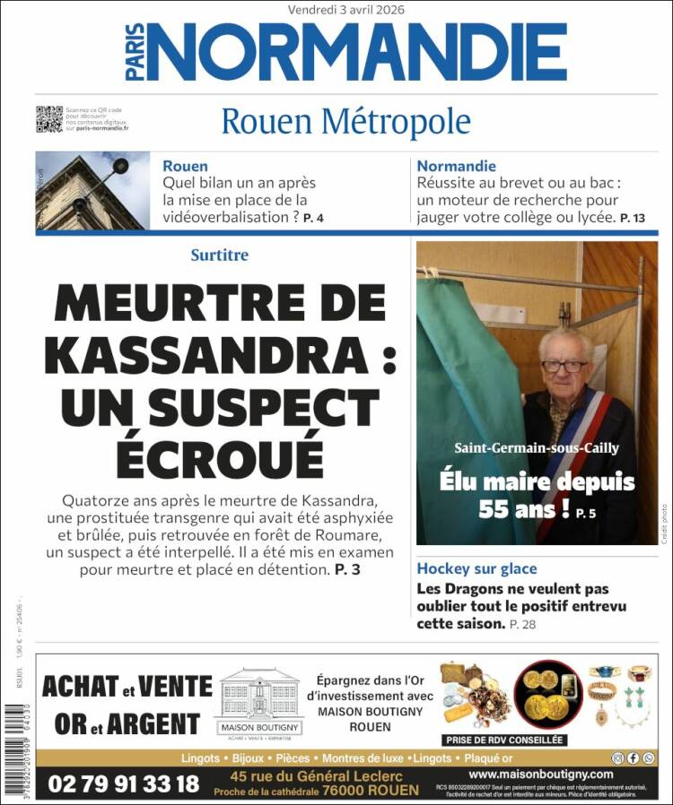 Portada de Paris Normandie (Francia)