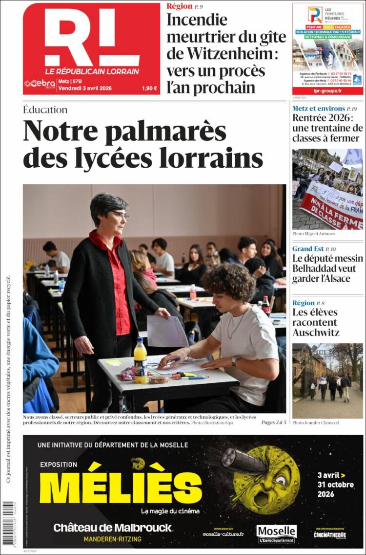 Portada de Le Republicain Lorrain (Francia)