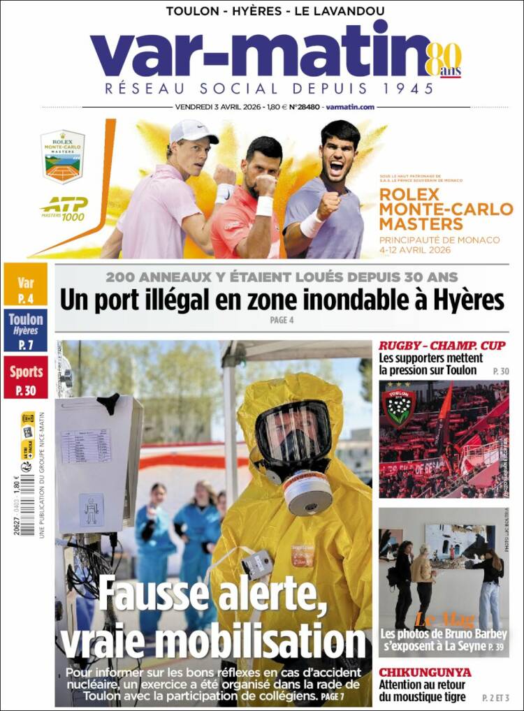 Portada de Var-Matin (Francia)