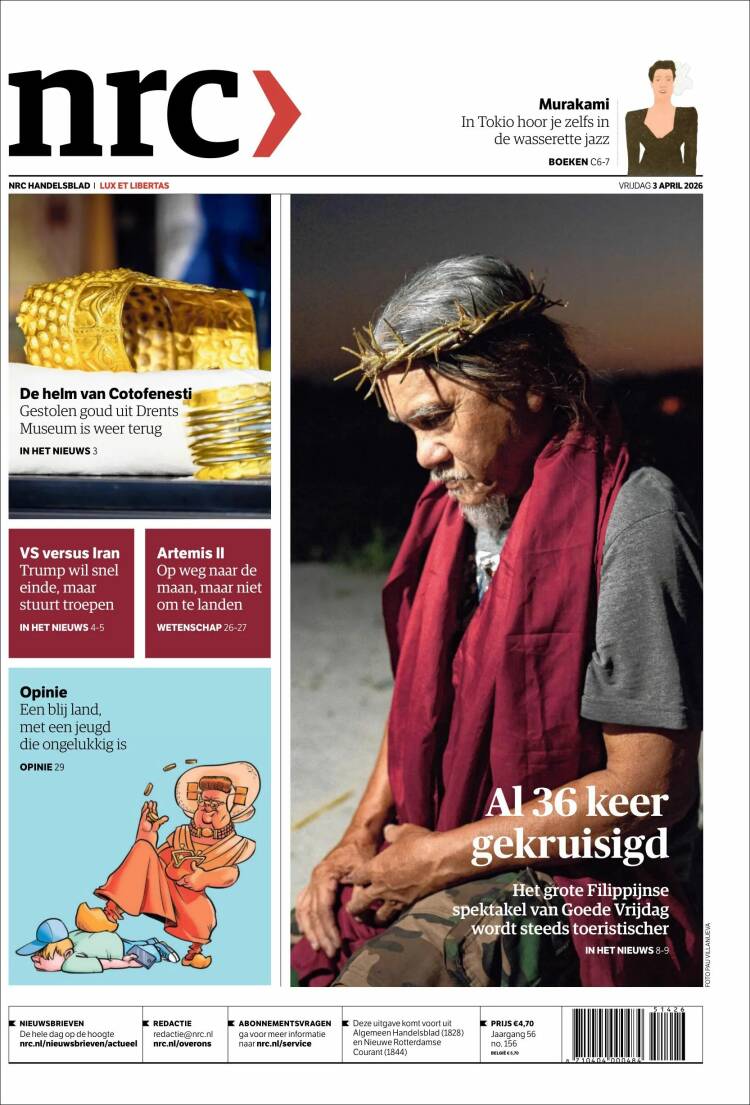 Portada de NRC Handelsblad (Pa&iacute;ses Bajos)
