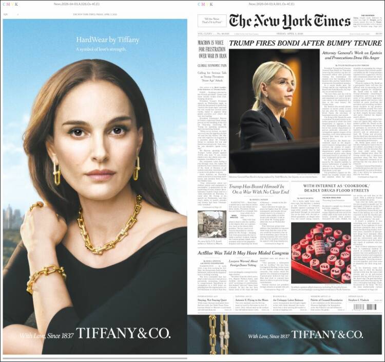 Portada de New York Times (USA)