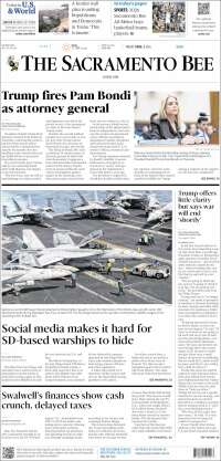 Portada de The Sacramento Bee (USA)