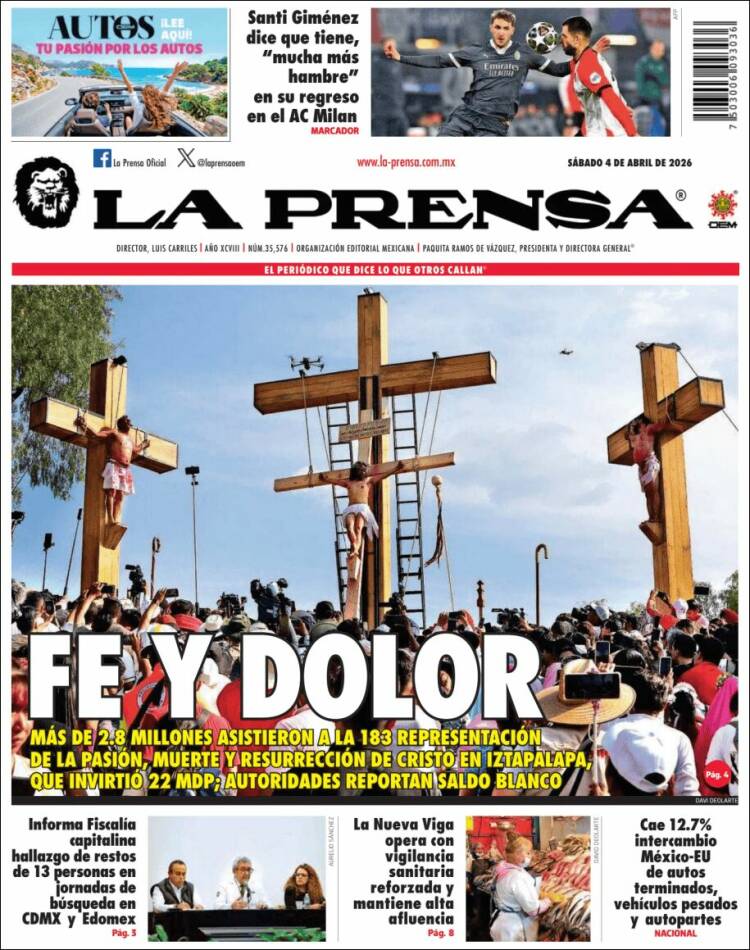 Portada de La Prensa (M&eacute;xico)
