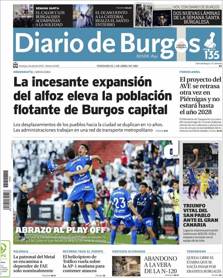Portada de Diario de Burgos (Espa&ntilde;a)