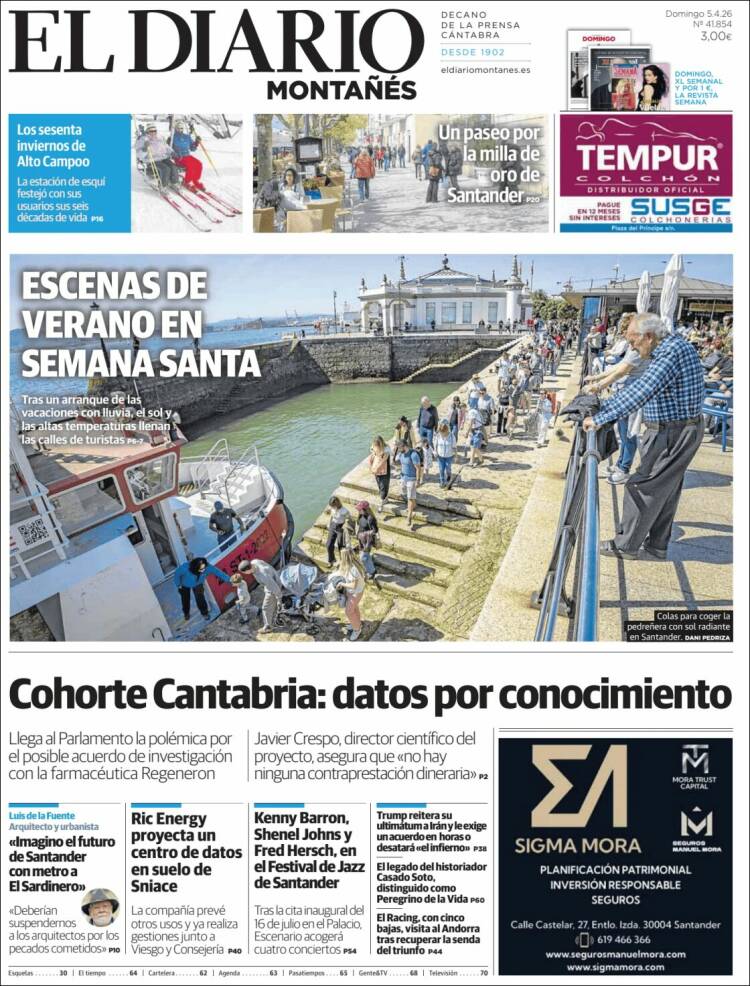 Portada de El Diario Montañés (Espa&ntilde;a)