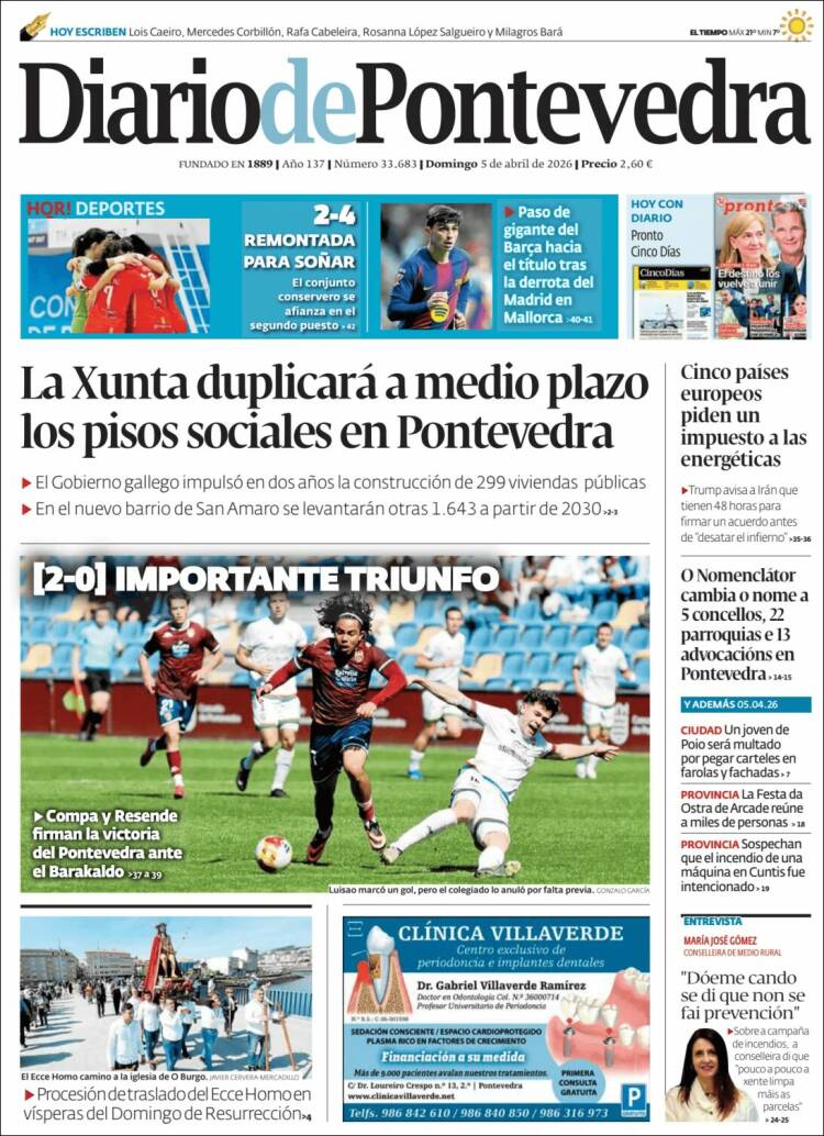 Portada de Diario de Pontevedra (Espa&ntilde;a)