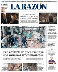 Portada de La Razón (Espa&ntilde;a)